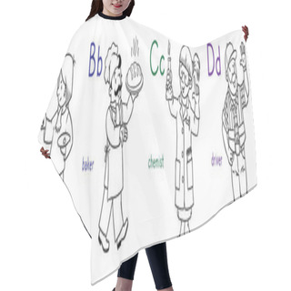 Personality  ABC Professions Coloring Book Set. Hair Cutting Cape