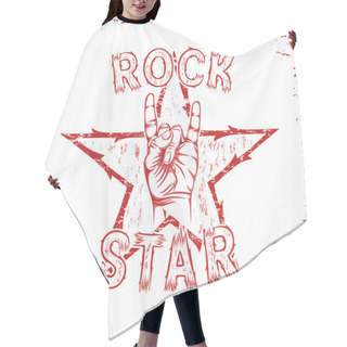 Personality  Rock Star, Print For T-shirt Graphic. Hair Cutting Cape