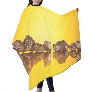 Personality  Gold Shiny Textured Stones With Reflection And Yellow Back Light  Hair Cutting Cape