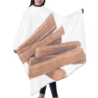 Personality  Pile Of Sandalwood Sticks Isolated On A White Background. Chandan Or Sandalwood. Hair Cutting Cape