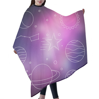 Personality  Vector Space Illustration Hair Cutting Cape