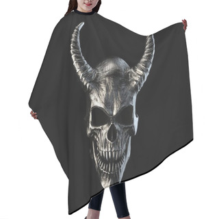 Personality  Heavy Metal Demon Skull With Horns With Sharp Teeth Hair Cutting Cape