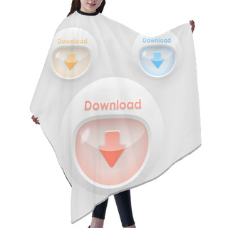 Personality  Down Arrow Colorful Buttons. Vector Collection. Hair Cutting Cape