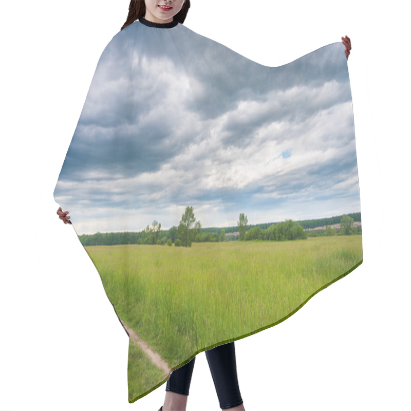 Personality  Peaceful Summer Rural Landscape Hair Cutting Cape