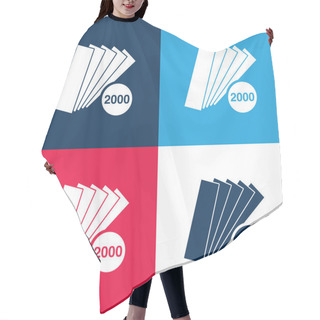 Personality  2000 Pieces Catalog Blue And Red Four Color Minimal Icon Set Hair Cutting Cape