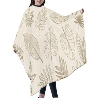 Personality  Tropical Leaves Doodle Collection Hair Cutting Cape