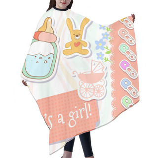 Personality  Vector Baby Girl Greeting Card Hair Cutting Cape