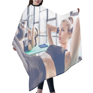 Personality  Athletic Young People Exercising In Gym  Hair Cutting Cape