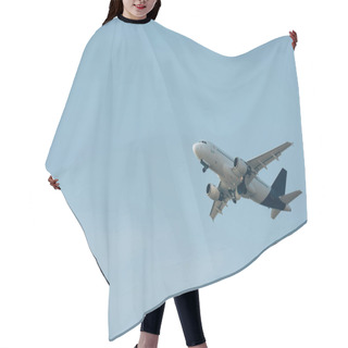 Personality  Flight Departure Of Airplane In Clear Sky With Copy Space  Hair Cutting Cape