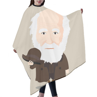 Personality  Vector Illustration - Charles Darwin Hair Cutting Cape