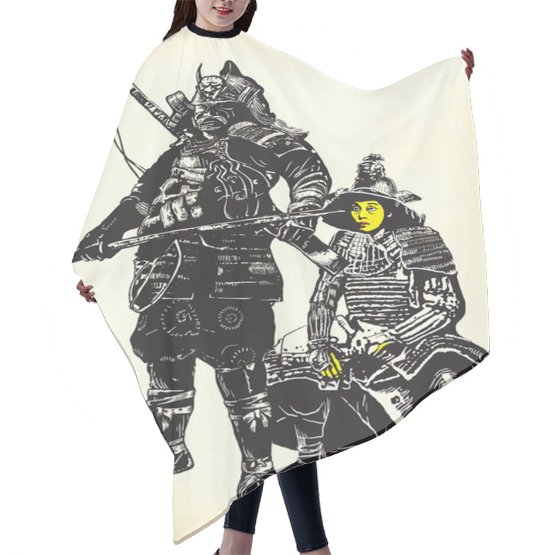 Personality  An Hand Drawn Vector From Japan Culture - Samurais, Shoguns Hair Cutting Cape