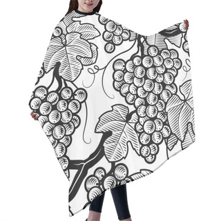 Personality  Seamless Grape Background Black And White Hair Cutting Cape