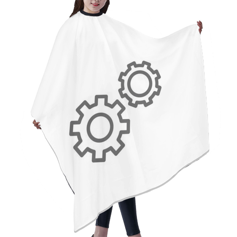 Personality  Setting gears outline icon hair cutting cape