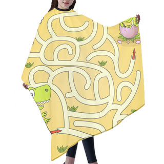Personality  Help Dinosaur Find Path To Nest. Labyrinth. Maze Game For Kids Hair Cutting Cape