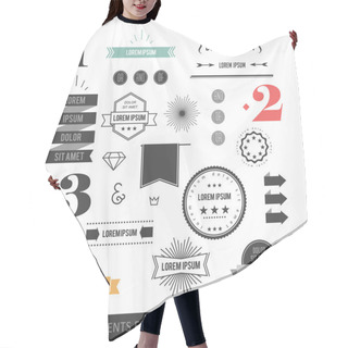 Personality  Hipster Style Infographics Elements Set For Retro Design. With R Hair Cutting Cape