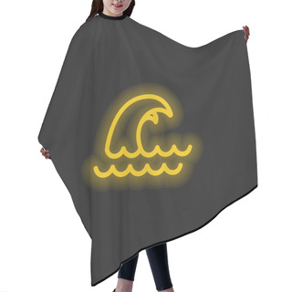 Personality  Big Wave Yellow Glowing Neon Icon Hair Cutting Cape