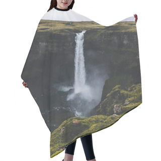 Personality  Aerial View Of Dramatic Haifoss Waterfall In Iceland Hair Cutting Cape
