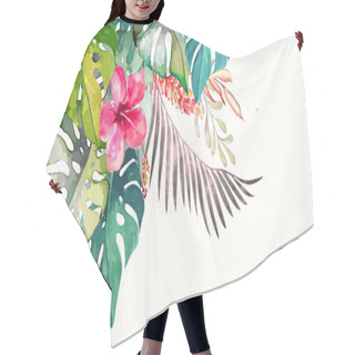 Personality  Hand Drawn Watercolor Tropical Plants Hair Cutting Cape