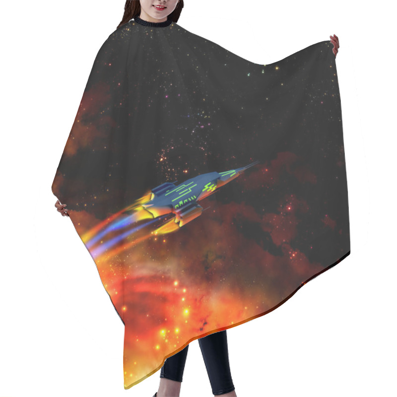 Personality  Red-hot Spaceship And Nebula Hair Cutting Cape