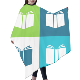 Personality  Book Cover Flat Four Color Minimal Icon Set Hair Cutting Cape