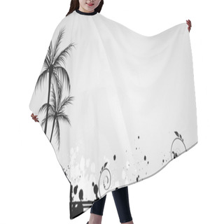 Personality  Palm Trees On Grunge Background Hair Cutting Cape