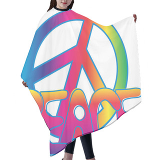 Personality  Peace Sign And Peace Text Hair Cutting Cape