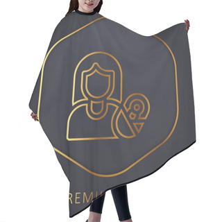 Personality  Adoptive Mother Golden Line Premium Logo Or Icon Hair Cutting Cape
