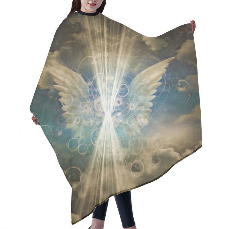 Personality  Winged Holy Light. 3D Rendering Hair Cutting Cape