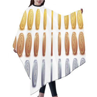 Personality  Spinning Coins With Dollar Hair Cutting Cape
