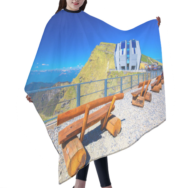 Personality  Mountain Railway Line With Panorama Restaurant  Hair Cutting Cape
