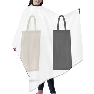 Personality  Canvas Bag. Mockup Of Fabric Tote. Cloth Totebag With Handle. Template Of Black And White Cotton Eco Bag. Reusable Tote For Shopping. Blank Mock For Shopper. Ecobag For Grocery. Vector. Hair Cutting Cape