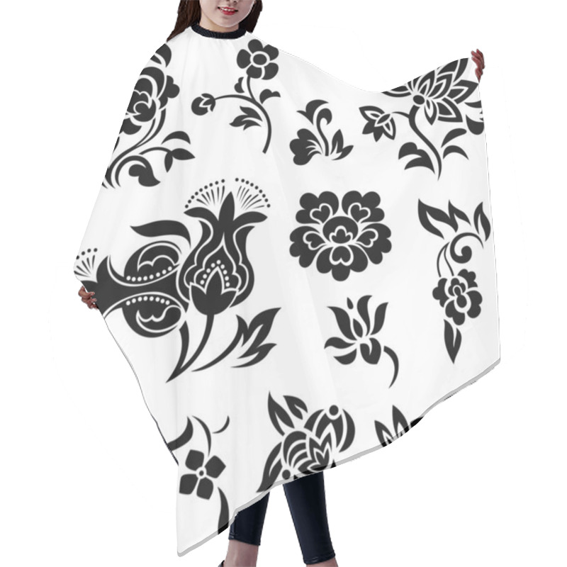 Personality  Flower illustration hair cutting cape