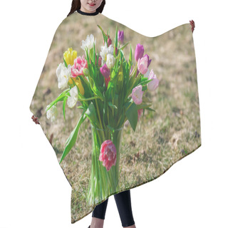 Personality  Sun-drenched Tulips Dazzle With Their Vibrant Colors, A Breathtaking Sight In The Warmth Of Daylight Hair Cutting Cape