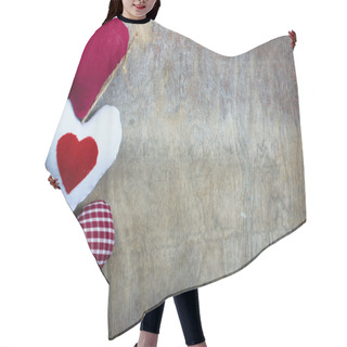 Personality  Hearts On The Wooden Background Hair Cutting Cape
