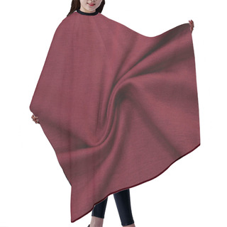 Personality  Red Plain Bright Knitwear. Faux Draped Fabric With Pleats, Jersey, Can Be Used As Background Hair Cutting Cape