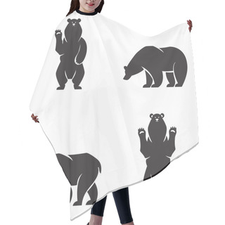 Personality  Silhouettes Of The Bears Vector Set Hair Cutting Cape