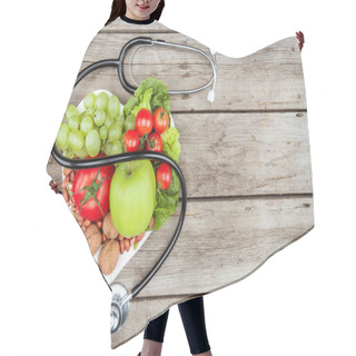 Personality  Stethoscope, Organic Vegetables And Fruits Hair Cutting Cape