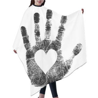 Personality  Hand Print With Heart Hair Cutting Cape