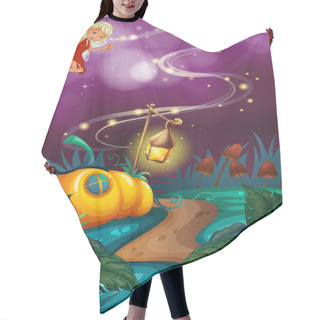 Personality  Fairy Flying In Garden At Night Hair Cutting Cape