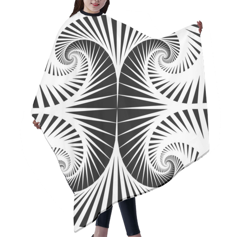 Personality  Rotating Squares Abstract Pattern Hair Cutting Cape