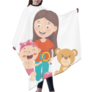 Personality  Cartoon Drawing Of A Babysitter Hair Cutting Cape