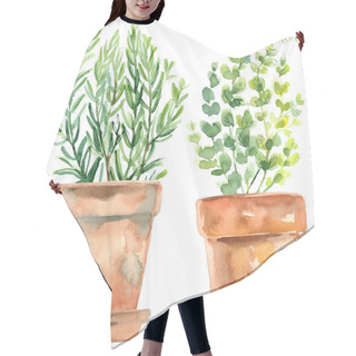 Personality  Hand-drawn Watercolor Flowerpots Hair Cutting Cape