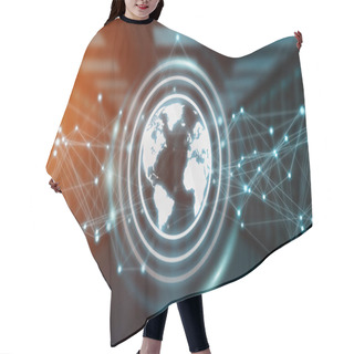 Personality  Connections System On World Icon 3D Rendering Hair Cutting Cape