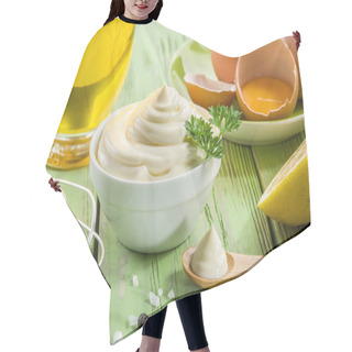 Personality  Natural Mayonnaise Ingredients And The Sauce Itself. Hair Cutting Cape