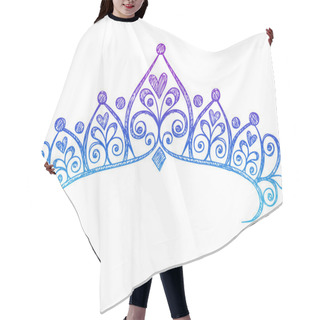 Personality  Hand-Drawn Sketchy Royalty Princess Tiara Crown Notebook Doodles Hair Cutting Cape