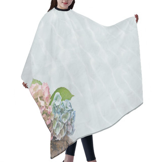 Personality  Hydrangea Blossoms And Wavy Background, Sympathy Design Hair Cutting Cape