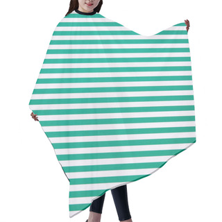 Personality  Striped Horizontal Green And White Pattern Texture Hair Cutting Cape
