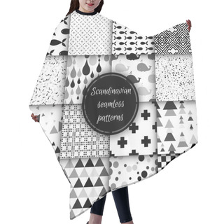 Personality  Set Of Black And White Scandinavian Seamless Patterns Hair Cutting Cape