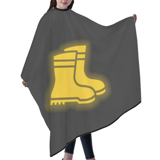 Personality  Boots Yellow Glowing Neon Icon Hair Cutting Cape