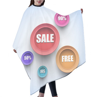 Personality  Set Of Vector Sale Labels Hair Cutting Cape